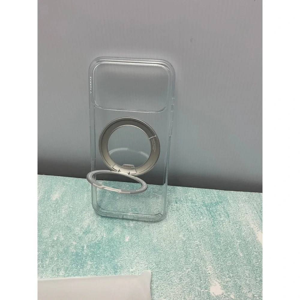 Clear Phone Case with Rotating‎ Ring Stand for iPhone 17 Pro Max
